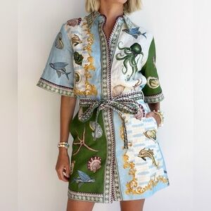 Alemais Bath House Mini Dress in Multi